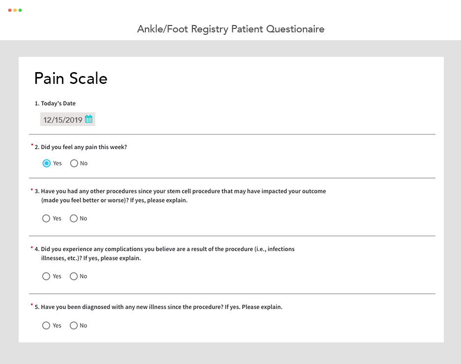 confirmation of the survey form